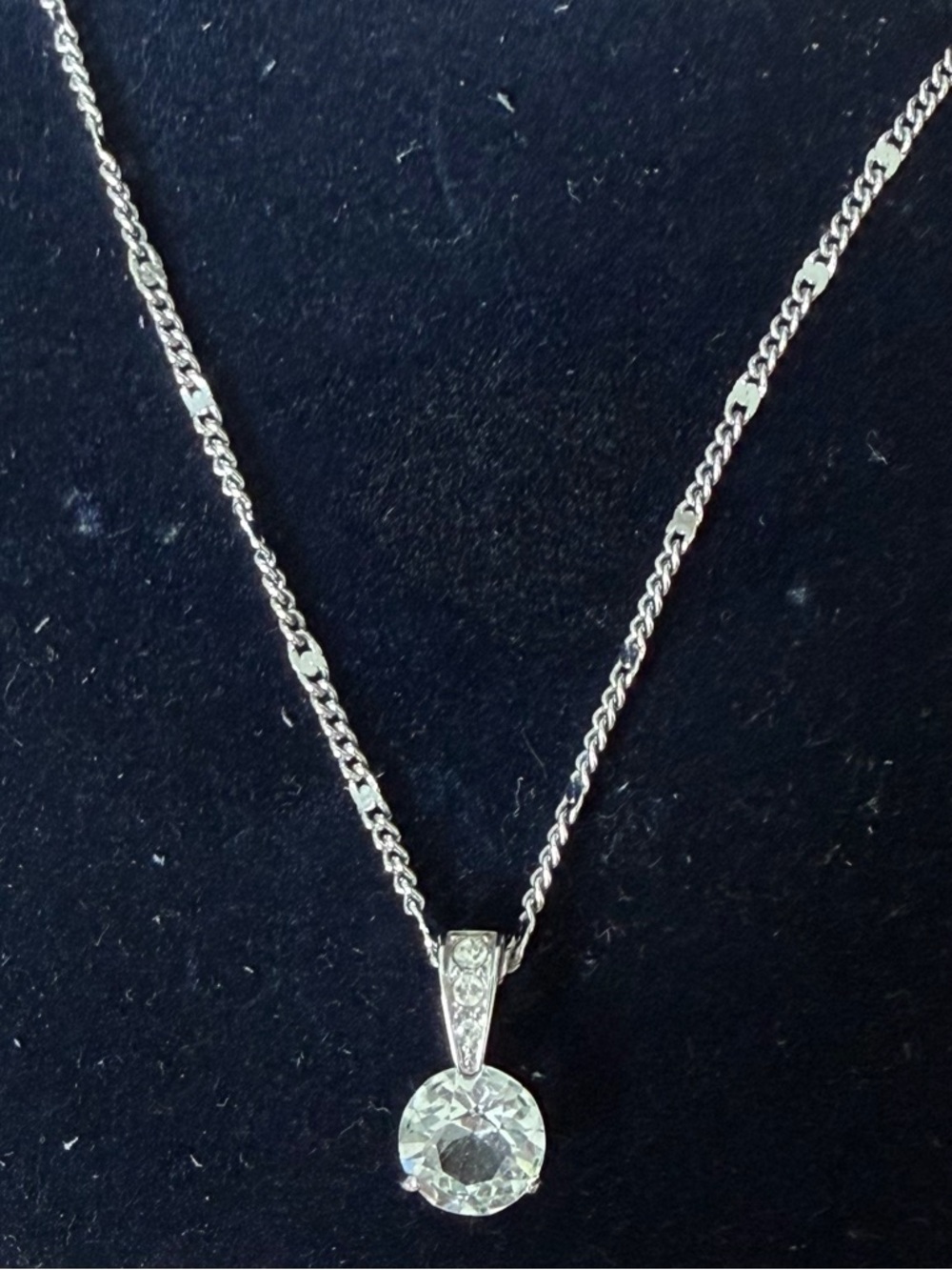 Swarovski Silver Necklace with Clear Crystal Pendant